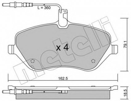 Комплект тормозных колодок, дисковый тормоз Metelli 22-0601-0