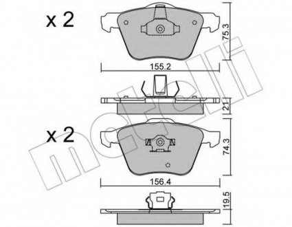 Комплект тормозных колодок, дисковый тормоз Metelli 22-0599-0 (фото 1)