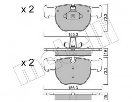 Комплект тормозных колодок, дисковый тормоз Metelli 22-0598-0 (фото 1)