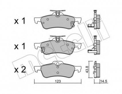 Комплект тормозных колодок, дисковый тормоз Metelli 22-0556-1