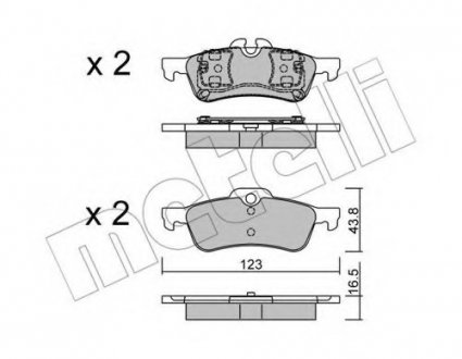 Комплект тормозных колодок, дисковый тормоз Metelli 22-0556-0