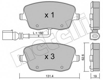 Комплект тормозных колодок, дисковый тормоз Metelli 22-0547-1 (фото 1)