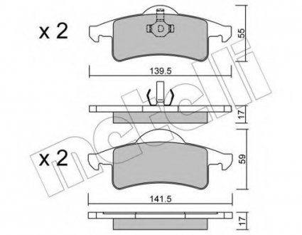 Комплект тормозных колодок, дисковый тормоз Metelli 22-0526-0 (фото 1)