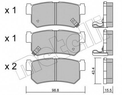 Комплект тормозных колодок, дисковый тормоз Metelli 22-0519-0 (фото 1)