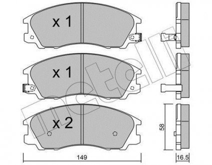 Комплект тормозных колодок, дисковый тормоз Metelli 22-0506-0