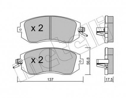 Комплект тормозных колодок, дисковый тормоз Metelli 22-0500-1 (фото 1)