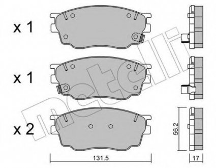 Комплект тормозных колодок, дисковый тормоз Metelli 22-0475-0 (фото 1)