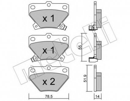Комплект тормозных колодок, дисковый тормоз Metelli 22-0424-0 (фото 1)