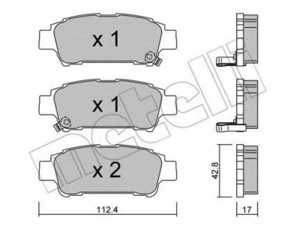 Комплект тормозных колодок, дисковый тормоз Metelli 22-0428-0 (фото 1)