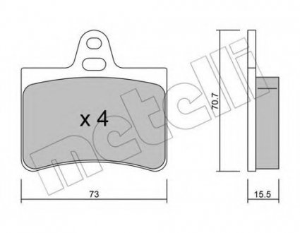 Комплект тормозных колодок, дисковый тормоз Metelli 22-0333-0 (фото 1)