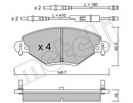 Комплект тормозных колодок, дисковый тормоз Metelli 22-0331-0 (фото 1)