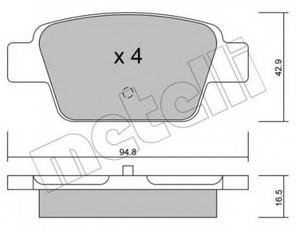 Комплект тормозных колодок, дисковый тормоз Metelli 22-0323-0 (фото 1)