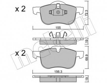 Комплект тормозных колодок, дисковый тормоз Metelli 22-0309-0 (фото 1)