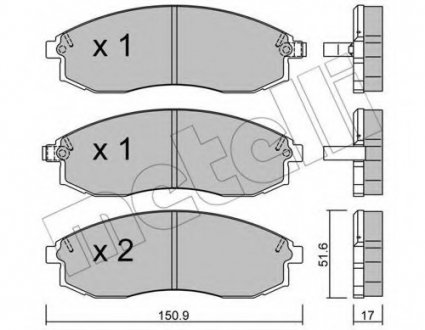 Комплект тормозных колодок, дисковый тормоз Metelli 22-0306-0 (фото 1)