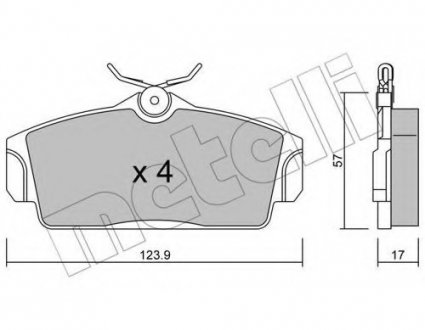 Комплект тормозных колодок, дисковый тормоз Metelli 22-0305-0 (фото 1)