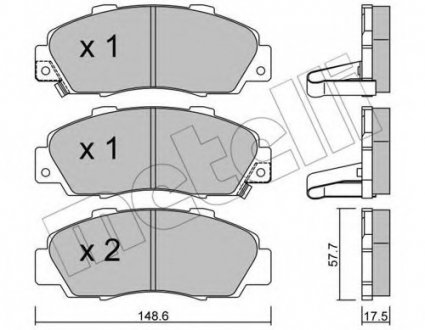 Комплект тормозных колодок, дисковый тормоз Metelli 22-0298-0 (фото 1)