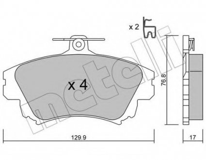 Комплект тормозных колодок, дисковый тормоз Metelli 22-0286-0 (фото 1)