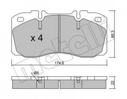 Комплект тормозных колодок, дисковый тормоз Metelli 22-0268-0 (фото 1)