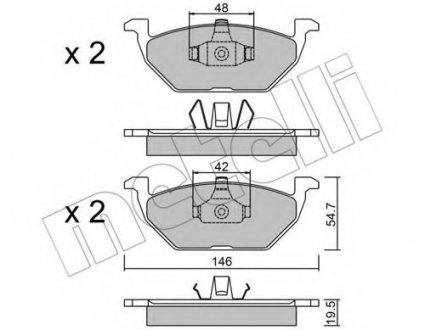 Комплект тормозных колодок, дисковый тормоз Metelli 22-0211-1 (фото 1)