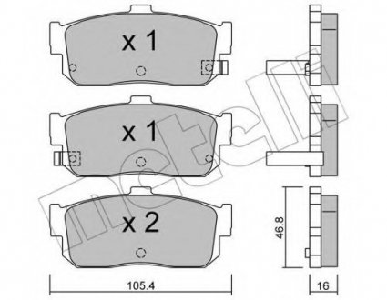 Комплект тормозных колодок, дисковый тормоз Metelli 22-0193-1 (фото 1)