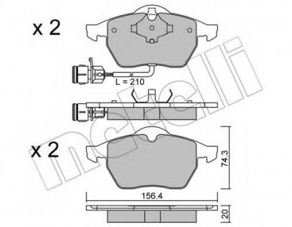 Комплект тормозных колодок, дисковый тормоз Metelli 22-0181-0 (фото 1)