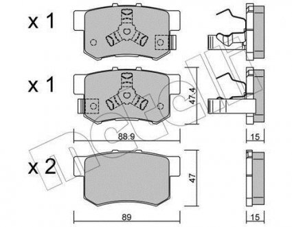 Комплект тормозных колодок, дисковый тормоз Metelli 22-0173-1 (фото 1)