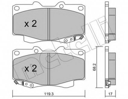 Комплект тормозных колодок, дисковый тормоз Metelli 22-0129-1 (фото 1)