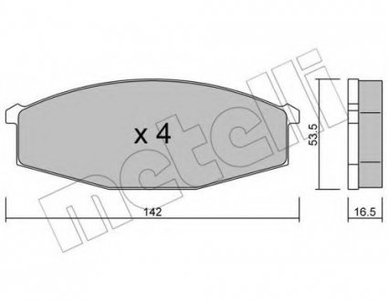 Комплект тормозных колодок, дисковый тормоз Metelli 22-0110-0 (фото 1)