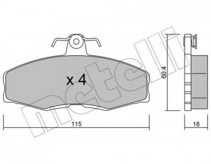 Комплект тормозных колодок, дисковый тормоз Metelli 22-0039-0 (фото 1)