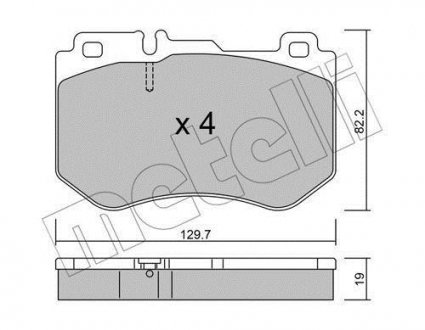 KLOCKI HAM.MERCEDES C W205 13- PRZOD Metelli 22-1018-0