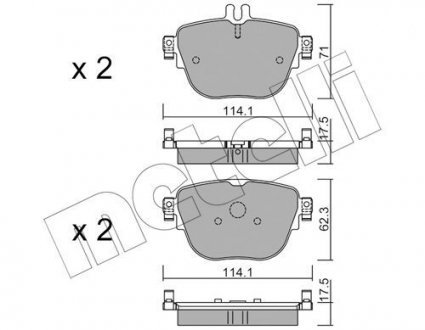 Комплект гальмівних колодок (дискових) Metelli 22-1137-0