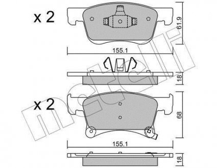 KLOCKI HAM.OPEL CORSA E 15- PRZOD Metelli 22-1035-0