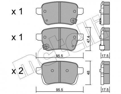 KLOCKI HAM.ALFA GIULIETTA 10- TYL Metelli 22-1012-0