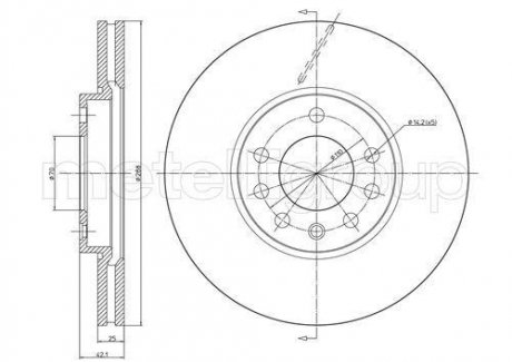 TARCZA HAM.OPEL VECTRA B 95-02 Metelli 23-0605C (фото 1)