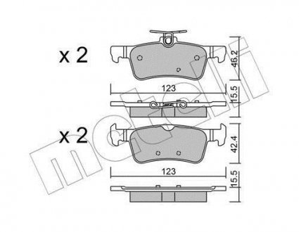Комплект гальмівних колодок (дискових) Metelli 22-1042-0