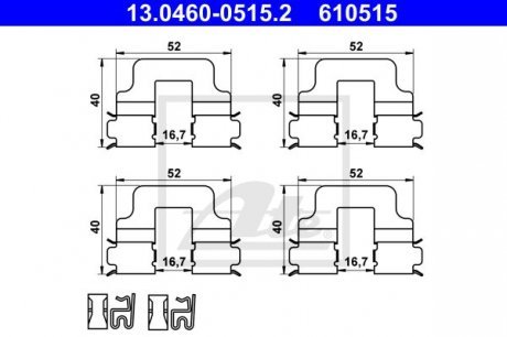 ZESTAW MONT.KLOCKOW HAM.TYL ATE 13.0460-0515.2