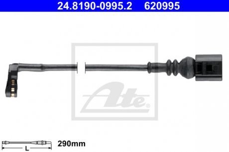 Датчик износа колодок ATE 24.8190-0995.2