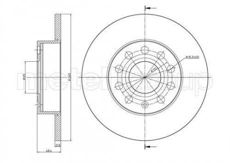 TARCZA HAM.VW GOLF V 03- TYL Metelli 23-0725C