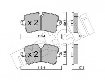 Комплект гальмівних колодок (дискових) Metelli 22-0955-0