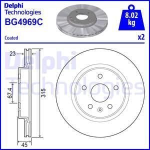 Гальмівний диск Delphi BG4969C