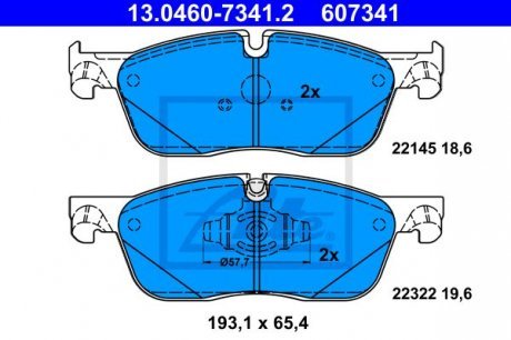 KLOCKI HAM.PRZOD ATE 13.0460-7341.2