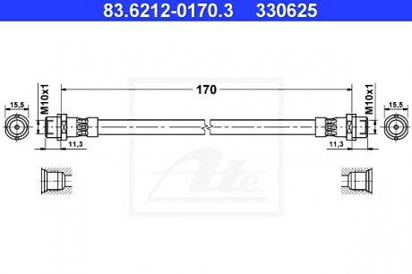 Тормозной шланг ATE 83.6212-0170.3