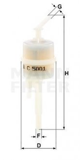 Фильтр топливный C 5001 MANN-FILTER C5001