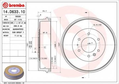 Тормозные диски BRE Brembo 14.D633.10