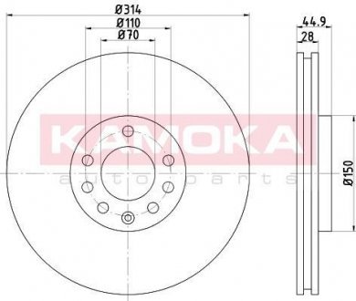 Тормозной диск KAMOKA 1031125