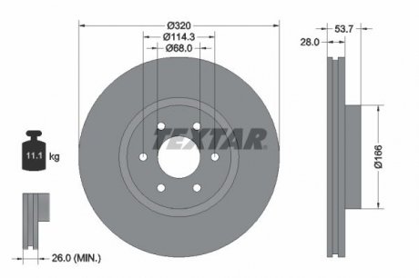 Тормозной диск (TMD) Textar 92296503