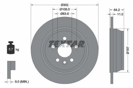 Тормозной диск (TMD) Textar 92283003