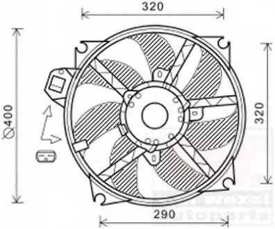 Вентилятор радиатора охлаждения Megane/Scenic 08+ Van Wezel 4377747 (фото 1)