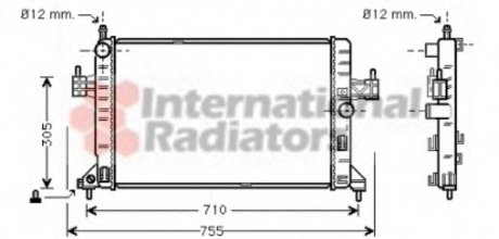 Радиатор охлаждения OPEL COMBO (00-) 1.7 DTi Van Wezel 37002305