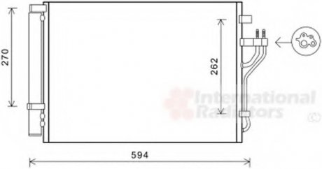 Радиатор кондиционера iX35 1.7 CRDi 09/10- Van Wezel 82005280